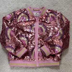 H&M Pink Sequin Rainbow Jacket